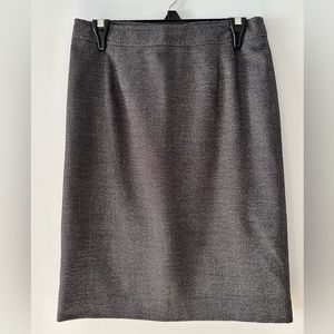 Atelier Black White Tweed Women Career Pencil Skirt Sz 2 Knee Length Split